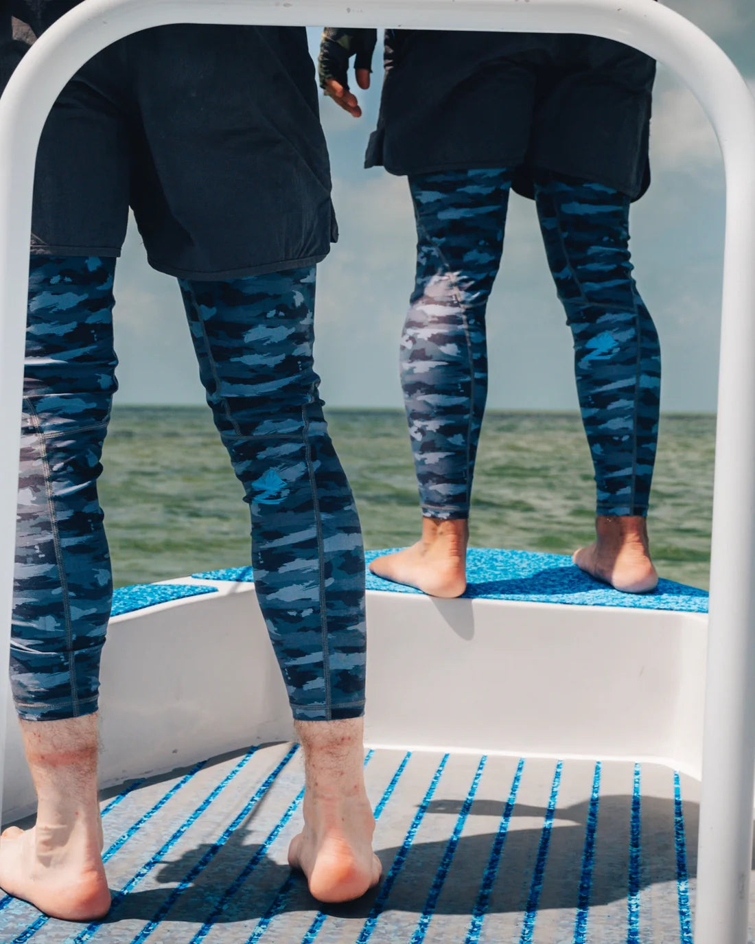 Camo UV Blue Slate Polyester Compression Pant - Mens