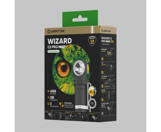 ARMYTEK Wizard C2 Pro Max LR Headlamp -4150 Lumens Cool White