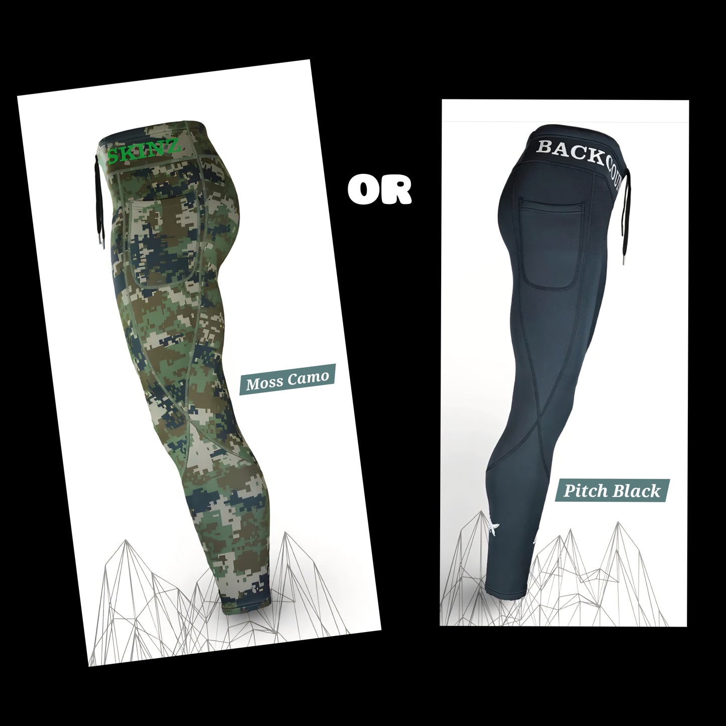 AIRBLITZ™ Moss Camo or  Pitch Black Perforated Neoprene Leggings - Unisex