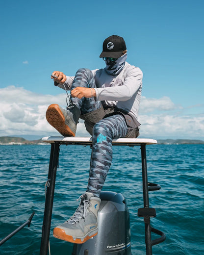 Camo UV Blue Slate Polyester Compression Pant - Mens