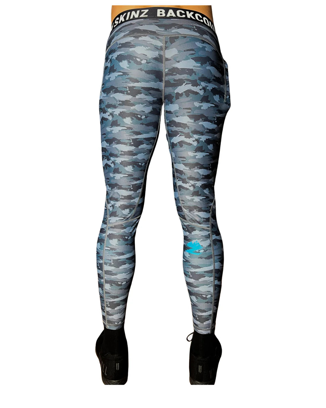 Camo UV Blue Slate Polyester Compression Pant - Mens