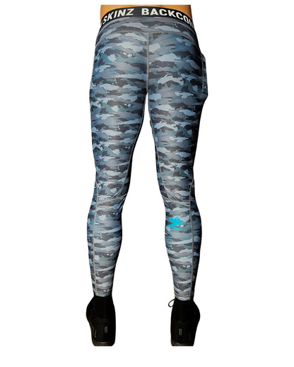 Camo UV Blue Slate Polyester Compression Pant - Mens