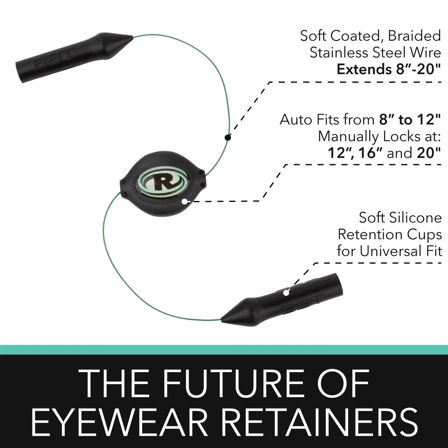 Retrax Premium Eyewear Retainers - Secure Sunglasses Strap